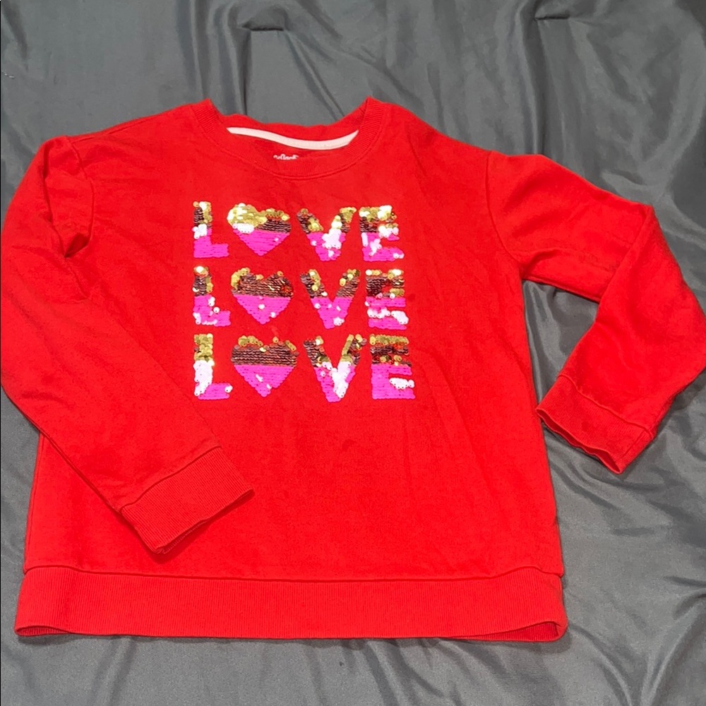 Cat & Jack Red Pink Love Graphic Sweatshirt